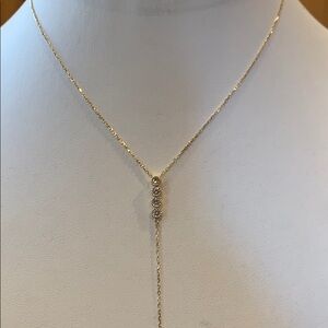 Gold plated over Silver pear Long Necklace